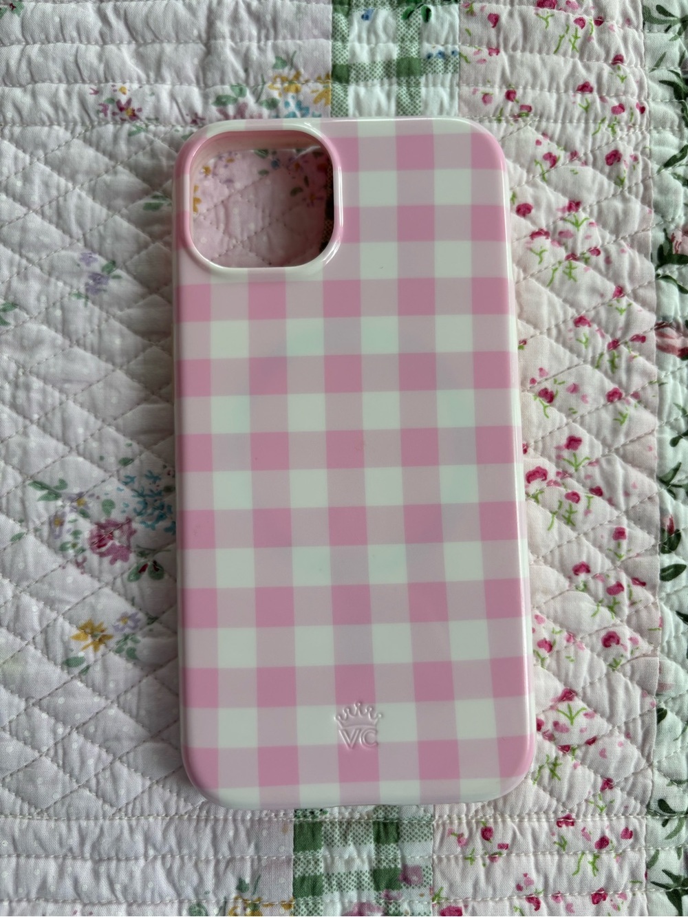 Velvet Caviar Pink & White Gingham iPhone 13 Case